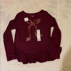 Sonoma maroon glitter bow sweater 10